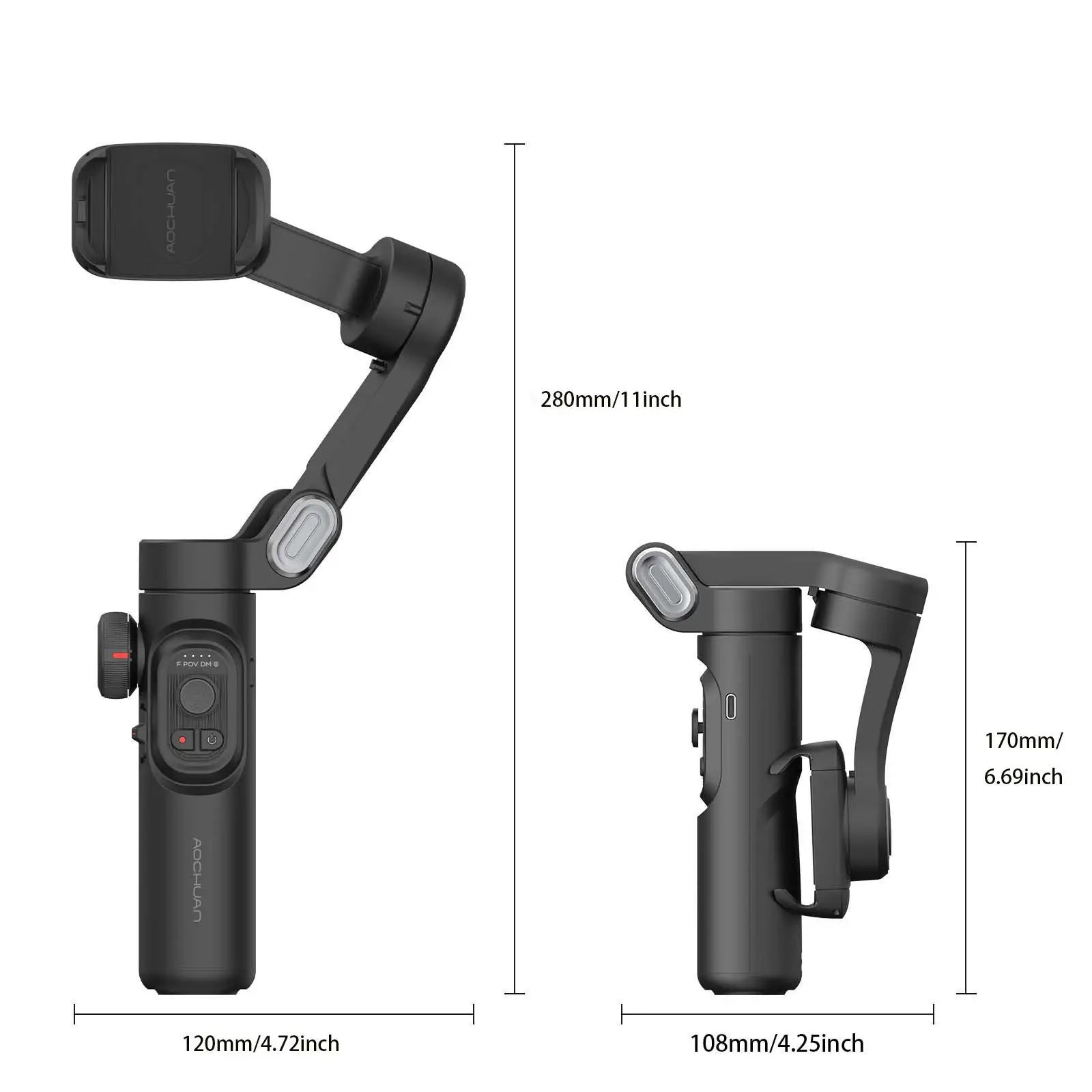 AOCHUAN® 3-Axis Handheld Gimbal Stabilizer para iPhone/Android
